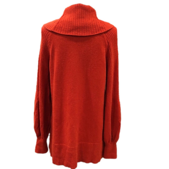 𝅺anthropologie Paloma Burnt Orange Cowl Neck Sweater M - Picture 6 of 12